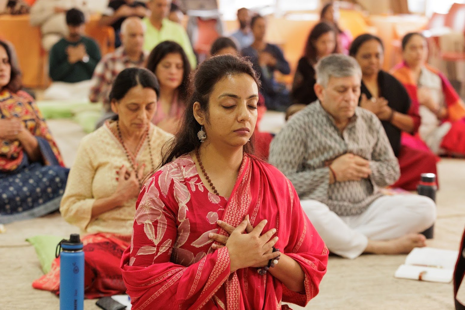 A sadhak with a quiet, settled mind